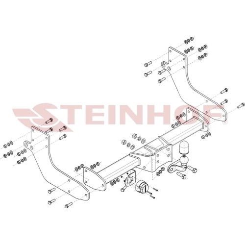 Фаркоп Steinhof для Iveco Daily VI 35C фургон со ступенькой (межосевое: 4100 мм) (с двойными колёсами) 2014-2025. Фланцевое крепление. Артикул I-023