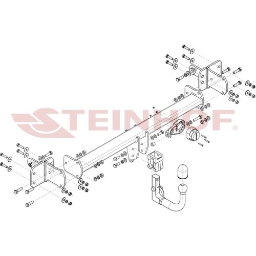 Фаркоп Steinhof для Mercedes-Benz E-Класс W213 (седан)/S213 (универсал), (в т.ч. All-Terrain) 2016-2025. Артикул M-176