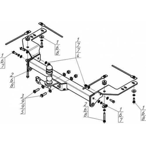 Фаркоп Мотодор для Lexus LX 570 2007-2021. Артикул 92503-FE
