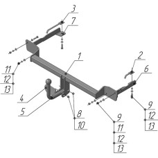 Фаркоп AvtoS для FIAT Grande Punto 2005-2009. Артикул FA 03