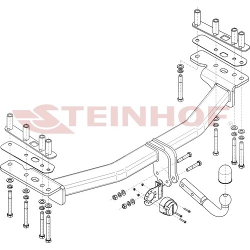 Фаркоп Steinhof для Land Rover Discovery Sport L550 (с запасным колесом в багажнике) 2014-2019. Артикул L-122