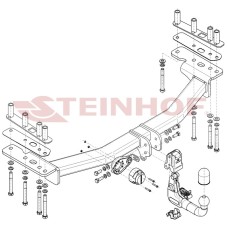 Фаркоп Steinhof для Land Rover Discovery Sport L550 (с запасным колесом в багажнике) 2014-2019. Быстросъемный крюк. Артикул L-123