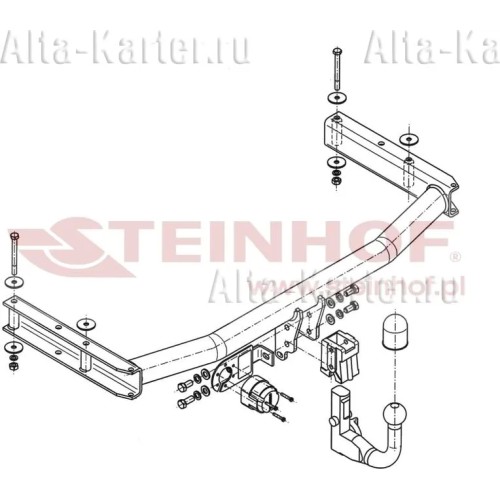 Фаркоп Steinhof для Audi A4 B6 седан, универсал (вкл. Quattro) 2001-2004. Артикул A-084