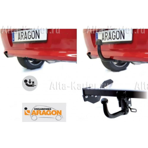 Фаркоп Aragon для Audi A3 8P Sportback (вкл. S-line, Quattro, S3) 2004-2012. Быстросъемный крюк. Артикул E0402CM