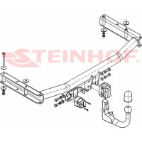 Фаркоп Steinhof для Audi A4 B7 седан, универсал (вкл. Quattro) 2004-2008. Быстросъемный крюк. Артикул A-085