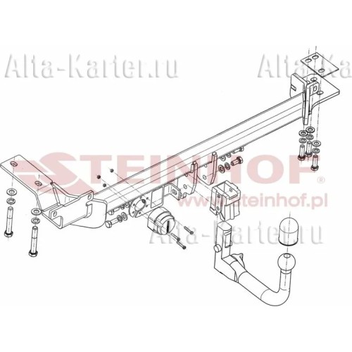 Фаркоп Steinhof для Land Rover Range Rover Evoque I 2011-2018. Быстросъемный крюк. Артикул L-113