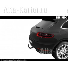 Фаркоп Brink (Thule) для Porsche Macan 2014-2020 (убирающийся под бампер). Быстросъемный крюк. Артикул 592400