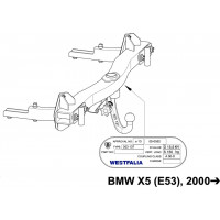 Фаркоп Westfalia для BMW X5 E53 (кроме пр-ва США) 2000-2006. Быстросъемный крюк. Артикул 303207600001