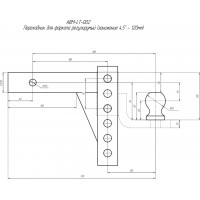 Переходник LongTeng для фаркопа регулируемый (занижение 4,5/6/7,5/9 - 120/157/195/232 мм). Артикул ABM-LT-002