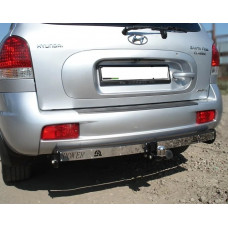 Фаркоп Лидер-Плюс для Hyundai Santa Fe I Classic (ТагАЗ) 2001-2013 (с накладкой из нерж. стали). Артикул H205-A(N)