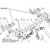 Фаркоп Imiola для Mitsubishi Outlander III рестайлинг 2019-2020. Быстросъёмный крюк. Артикул Y.A29