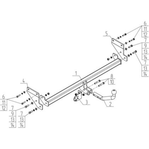 Фаркоп AvtoS для Kia Soul III 2019-2025. Артикул KI 38