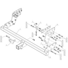 Фаркоп AvtoS для Fiat Fullback 2016-2020 вкл. Long без шара в комплекте. Быстросъемный крюк. Артикул MI 29