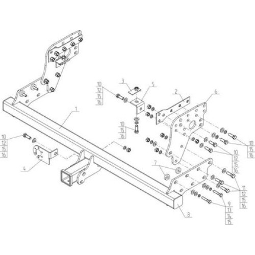 Фаркоп AvtoS для Mitsubishi L200 V 2015-2025 вкл. Long без шара в комплекте. Быстросъемный крюк. Артикул MI 29
