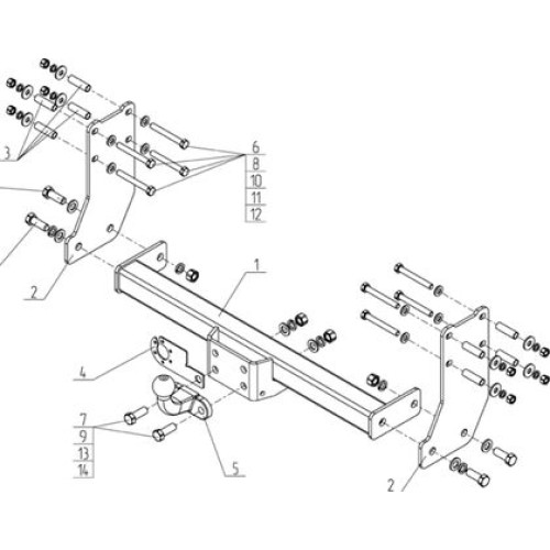 Фаркоп AvtoS для Ford Transit шасси 2000-2013. Артикул FD 34