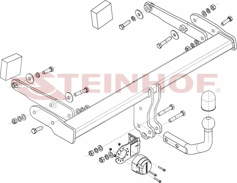 Фаркоп Steinhof для Audi A4 B9 седан, универсал (в т.ч. Quattro, кроме S-line/S4) 2015-2025. Артикул A-053 Фаркоп Steinhof для Audi A4 B9 седан, универсал (в т.ч. Quattro, кроме S-line/S4) 2015-2025. Артикул A-053