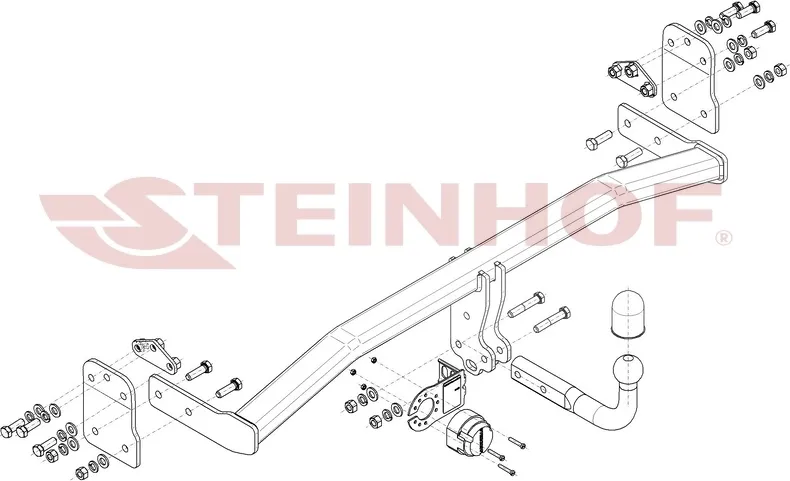 Фаркоп Steinhof для Hyundai Kona 2017-2025. Артикул H-265 Фаркоп Steinhof для Hyundai Kona 2017-2025. Артикул H-265