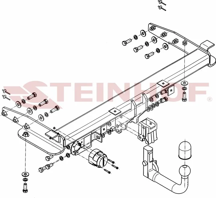 Фаркоп Steinhof для Jeep Grand Cherokee Wk2 2011-2014. Быстросъемный крюк. Артикул J-057 Фаркоп Steinhof для Jeep Grand Cherokee Wk2 2011-2014. Быстросъемный крюк. Артикул J-057