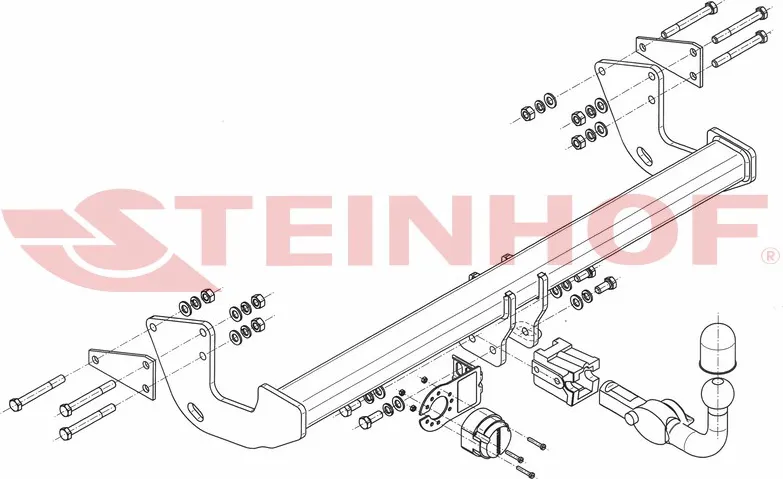 Фаркоп Steinhof для Mercedes-Benz Vito W447 2014-2025. Быстросъемный крюк. Артикул M-239 Фаркоп Steinhof для Mercedes-Benz Vito W447 2014-2025. Быстросъемный крюк. Артикул M-239