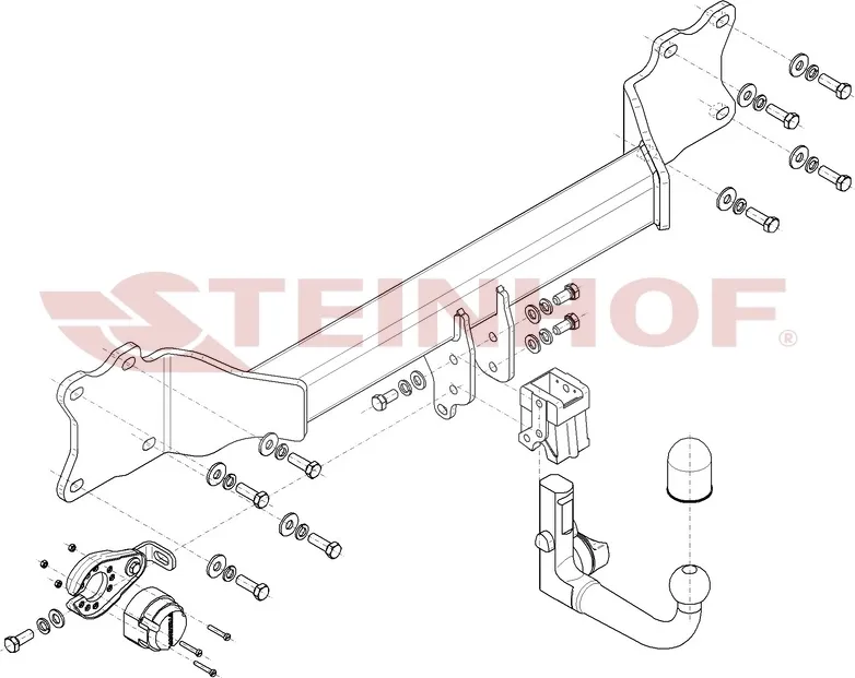 Фаркоп Steinhof для Porsche Cayenne III 9YA (в т.ч. Hybrid) 2017-2025. Артикул P-201