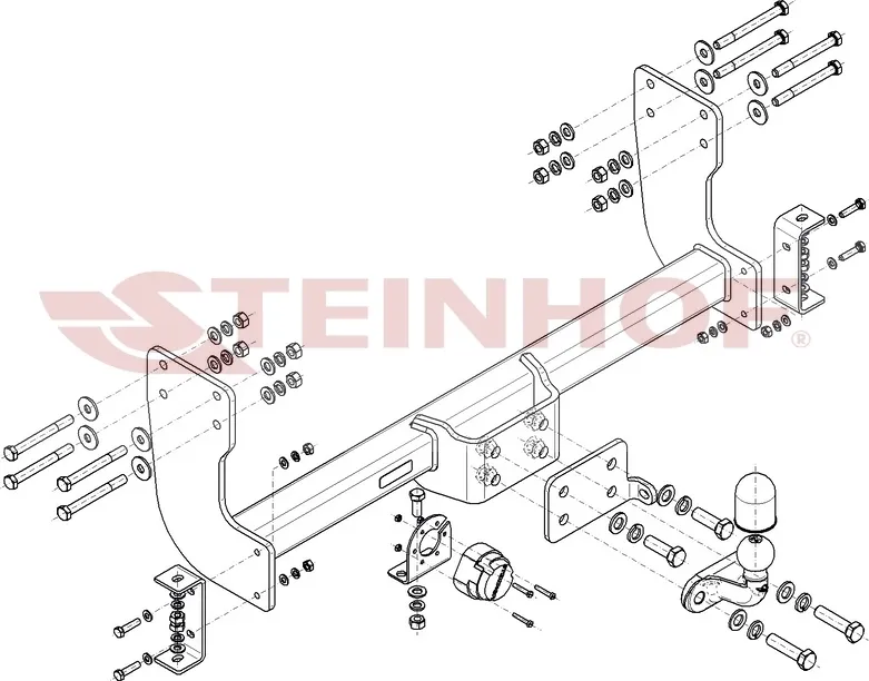 Фаркоп Steinhof для Volkswagen Crafter II бортовой, двойные колёса 2016-2025. Фланцевое крепление. Артикул V-037 Фаркоп Steinhof для Volkswagen Crafter II бортовой, двойные колёса 2016-2025. Фланцевое крепление. Артикул V-037