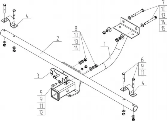 Фаркоп AvtoS для Lada 4x4 2121, 21213, 21214 1977-2025 без шара. Артикул VAZ-71