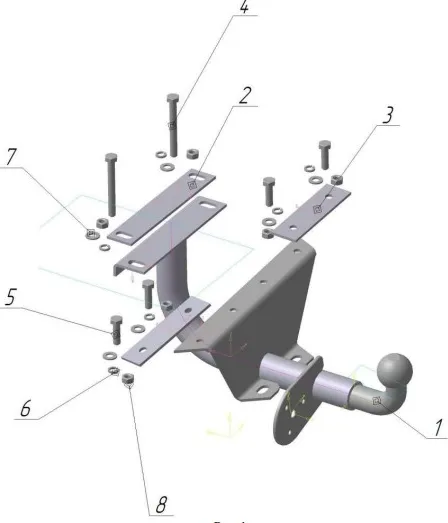 Фаркоп AvtoS для ZAZ 1103 Славута 1999-2011. Артикул ZAZ-03