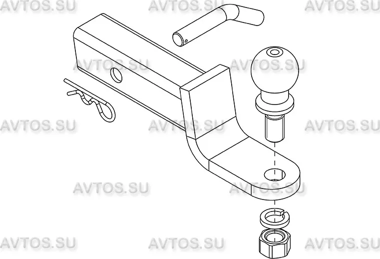 Шаровый узел оцинкованный AvtoS для фаркопа под квадратное отверстие 50x50. Артикул TY-05Z Шаровый узел оцинкованный AvtoS для фаркопа под квадратное отверстие 50x50. Артикул TY-05Z