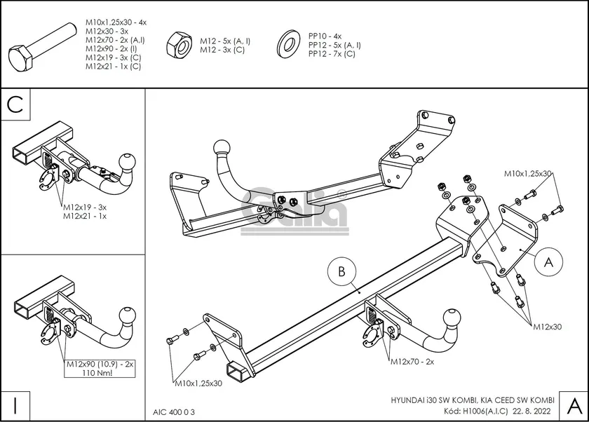 Фаркоп Galia оцинкованный для Kia Ceed III универсал (бензин, дизель) 2018-2025. Быстросъемный крюк. Артикул H100C Фаркоп Galia оцинкованный для Kia Ceed III универсал (бензин, дизель) 2018-2025. Быстросъемный крюк. Артикул H100C