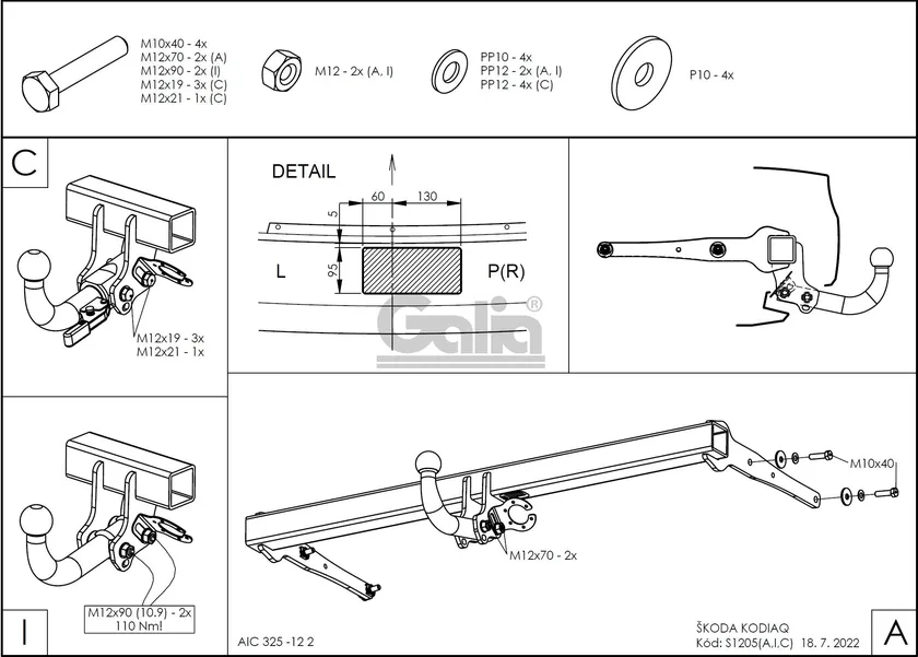 Фаркоп Galia оцинкованный для Skoda Kodiaq 2WD, 4WD 2017-2025. Артикул S120A Фаркоп Galia оцинкованный для Skoda Kodiaq 2WD, 4WD 2017-2025. Артикул S120A