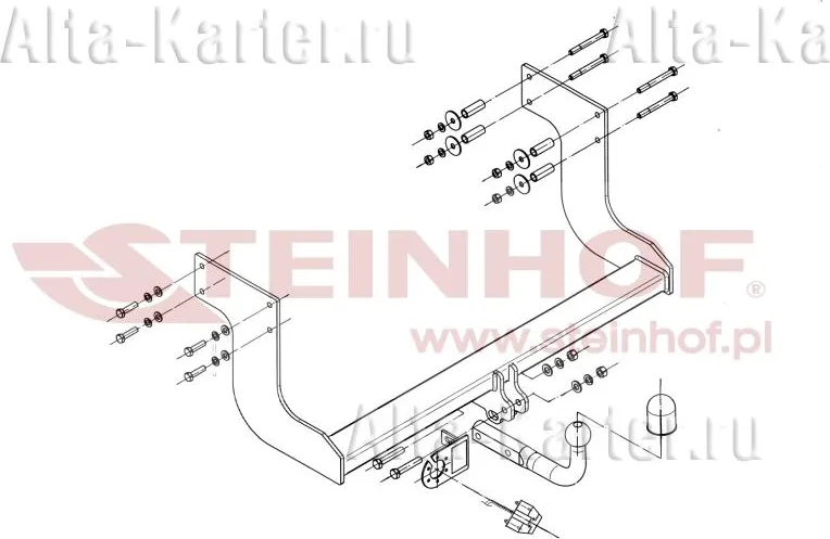 Фаркоп Steinhof для Kia Bongo III (кроме 4WD) 2008-2025. Артикул K-034