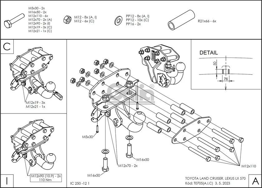 Фаркоп Galia оцинкованный для Toyota Land Cruiser 200 2007-2021. Артикул T070A Фаркоп Galia оцинкованный для Toyota Land Cruiser 200 2007-2021. Артикул T070A