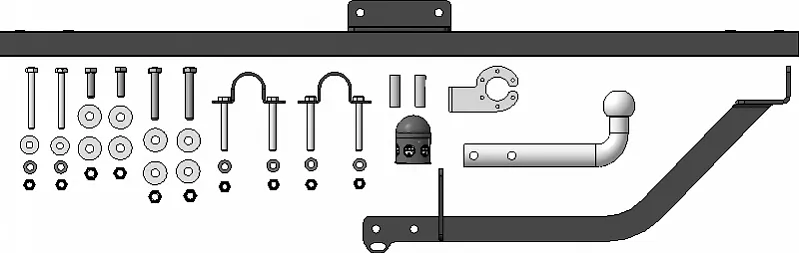 Фаркоп Мотодор для Lada 4x4 Urban 2014-2025. Оцинкованный шар. Артикул L105A Фаркоп Мотодор для Lada 4x4 Urban 2014-2025. Оцинкованный шар. Артикул L105A