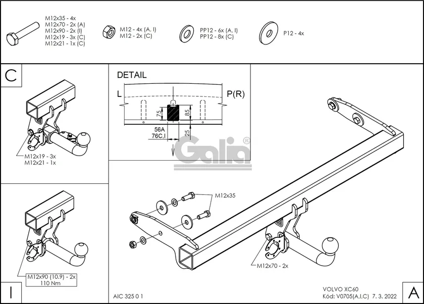Фаркоп Galia оцинкованный для Volvo XC60 2008-2017. Быстросъемный крюк. Артикул V070C Фаркоп Galia оцинкованный для Volvo XC60 2008-2017. Быстросъемный крюк. Артикул V070C