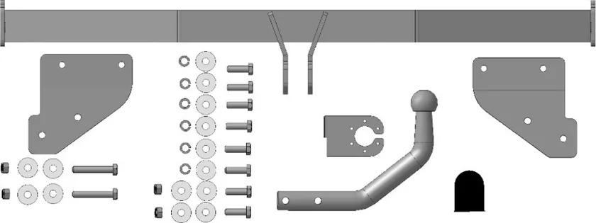 Фаркоп Мотодор для Hyundai Solaris II седан 2017-2025. Артикул 90907-A Фаркоп Мотодор для Hyundai Solaris II седан 2017-2025. Артикул 90907-A