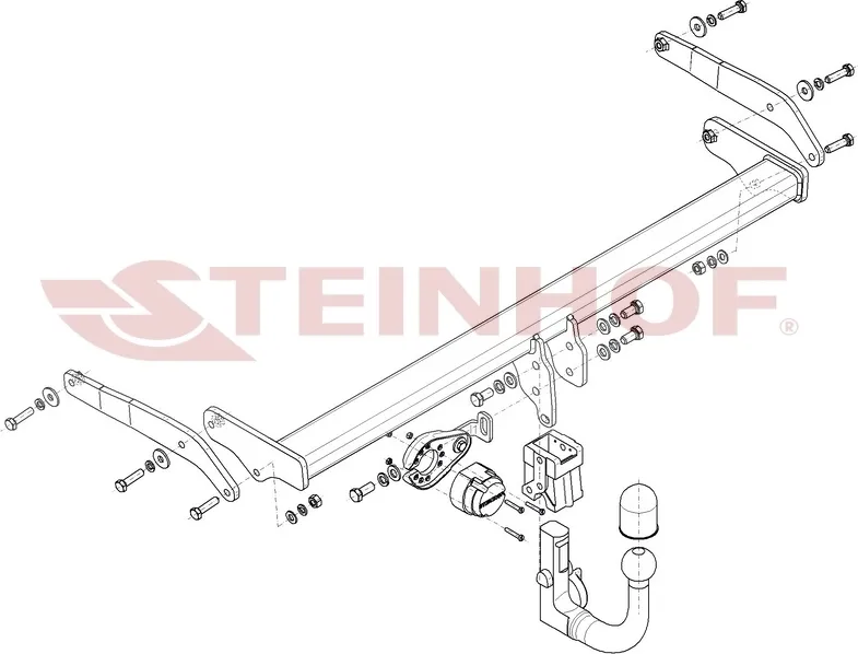 Фаркоп Steinhof для Audi A3 8Y седан, хетчбек 2020-2025 Быстросъемный крюк. Артикул A-126