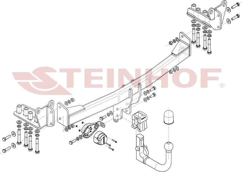 Фаркоп Steinhof для Land Rover Range Rover Evoque II (L551), вкл. AdBlue 2018-2025. Быстросъемный крюк. Артикул L-121