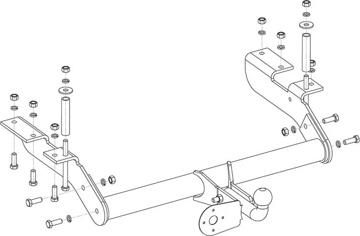Фаркоп AvtoS для ГАЗ Газель 2705, 3221 (фургон, микроавтобус) 2010-2025 кроме 4х4. Артикул GAZ-09 Фаркоп AvtoS для ГАЗ Газель 2705, 3221 (фургон, микроавтобус) 2010-2025 кроме 4х4. Артикул GAZ-09