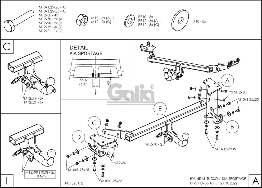 Фаркоп Galia оцинкованный для Hyundai Tucson III до рестайлинга 2015-2018. Артикул H095C Фаркоп Galia оцинкованный для Hyundai Tucson III до рестайлинга 2015-2018. Артикул H095C