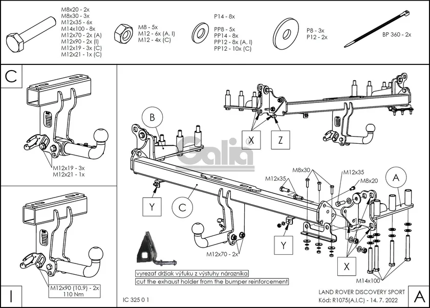 Фаркоп Galia оцинкованный для Land Rover Discovery Sport 5 мест (с запасным колесом в багажнике) 2019-2025. Артикул R107A Фаркоп Galia оцинкованный для Land Rover Discovery Sport 5 мест (с запасным колесом в багажнике) 2019-2025. Артикул R107A