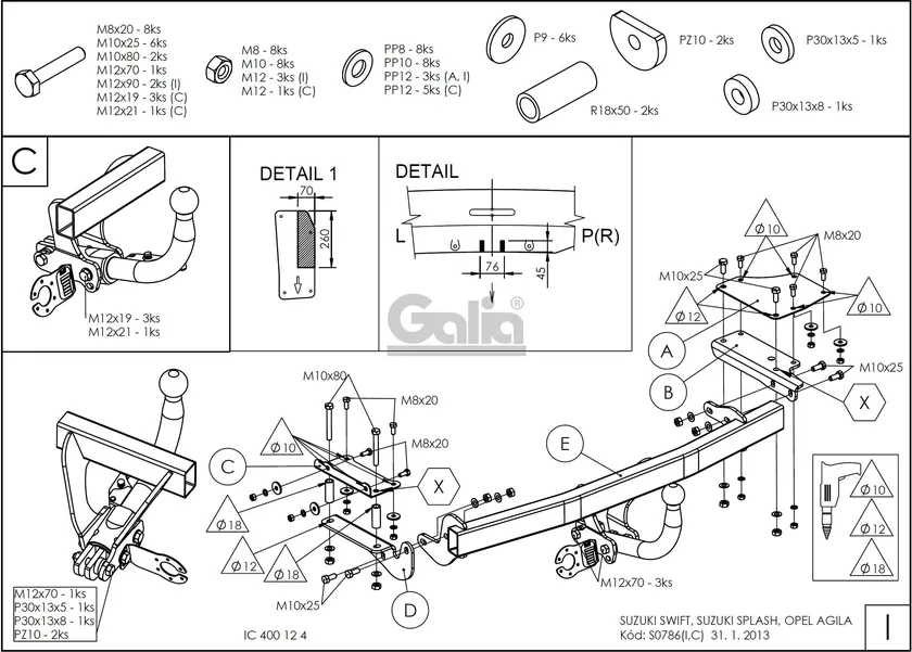 Фаркоп Galia оцинкованный для Suzuki Swift III хетчбек 3/5-дв. (искл. 4WD) 2005-2009. Артикул S078A Фаркоп Galia оцинкованный для Suzuki Swift III хетчбек 3/5-дв. (искл. 4WD) 2005-2009. Артикул S078A
