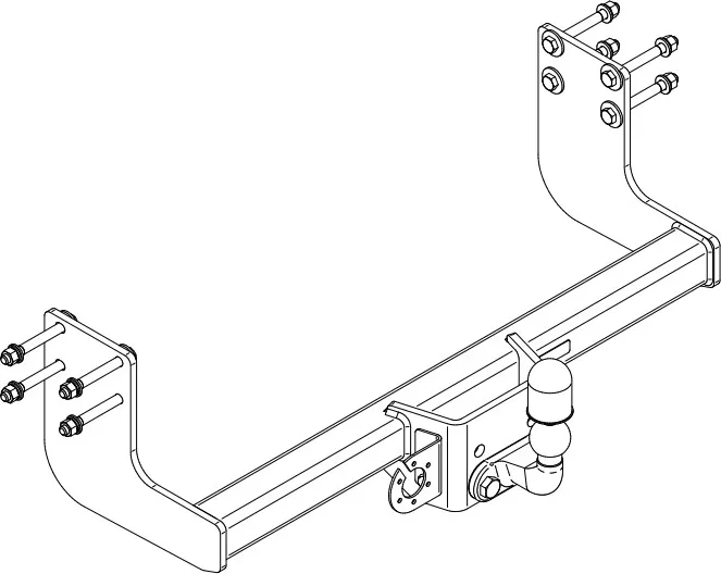 Фаркоп Steinhof для Mercedes-Benz Sprinter W907 FWD/RWD фургон, минибус 3,665/3,924/4,325 м (без ступеньки, одинарные/двойные колеса) 2018-2025. Артикул M-170