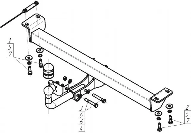 Фаркоп Мотодор для Chery Tiggo 3 2017-2025. Артикул 99001-A