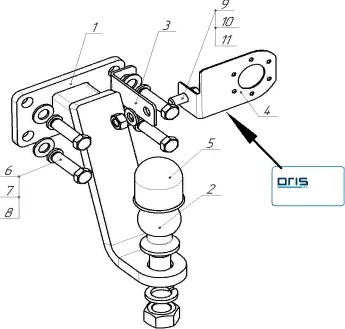 Фаркоп Oris (ранее Bosal) для Tank 300 2023-2025. Артикул 9024-E