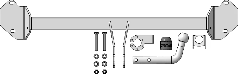 Фаркоп ZincaR оцинкованный для BMW X2 F39 2018-2023. Артикул ZB103A Фаркоп ZincaR оцинкованный для BMW X2 F39 2018-2023. Артикул ZB103A