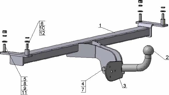 Фаркоп AvtoS для Chery Amulet хэтчбек, седан 2003-2025. Артикул CE 01