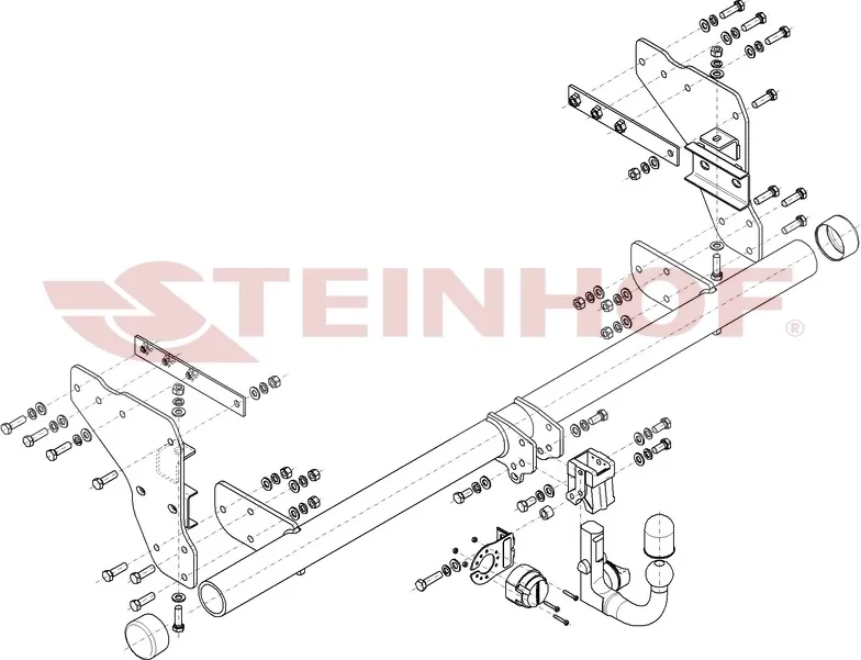 Фаркоп Steinhof для Mitsubishi L200 V рестайлинг 2019-2025. Быстросъемный крюк. Артикул M-362