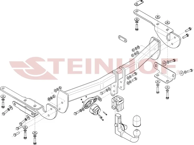 Фаркоп Steinhof для Toyota Highlander VI 2019-2025. Артикул T-157