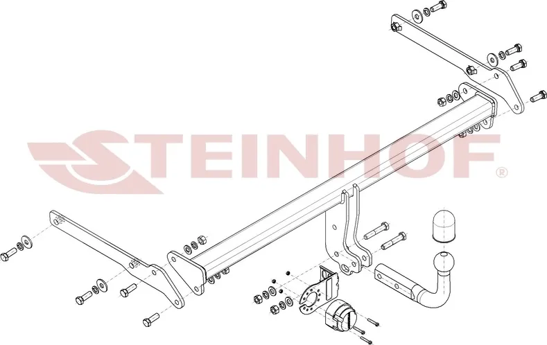 Фаркоп Steinhof для Toyota Prius IV (XW50) лифтбек 2015-2025. Артикул T-178 Фаркоп Steinhof для Toyota Prius IV (XW50) лифтбек 2015-2025. Артикул T-178