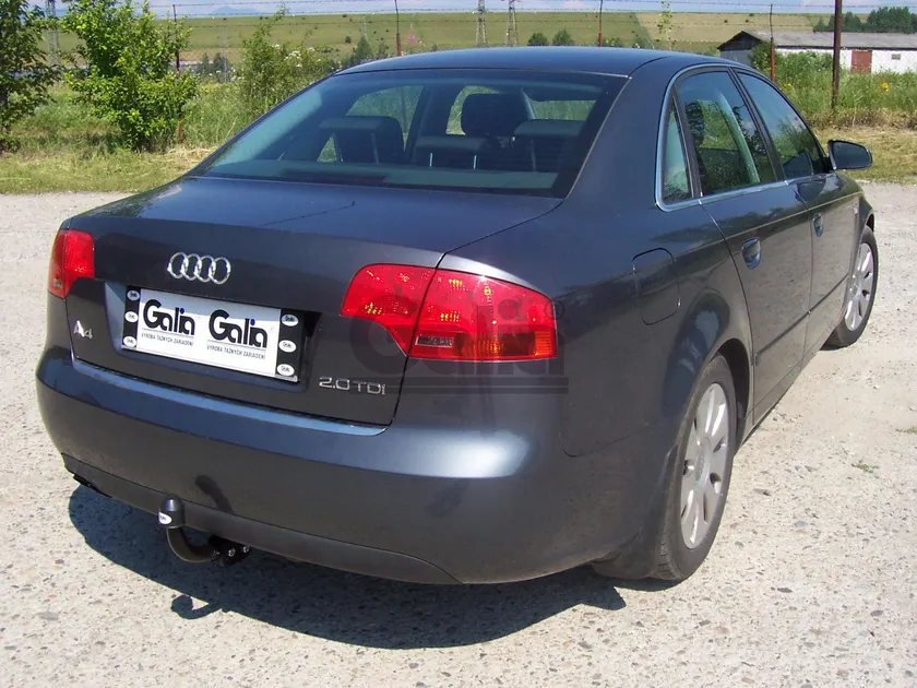 Фаркоп Galia оцинкованный для Audi A4 B6, B7 седан, универсал (вкл. 4WD QUATTRO) 2001-2007. Быстросъемный крюк. Артикул A036C Фаркоп Galia оцинкованный для Audi A4 B6, B7 седан, универсал (вкл. 4WD QUATTRO) 2001-2007. Быстросъемный крюк. Артикул A036C